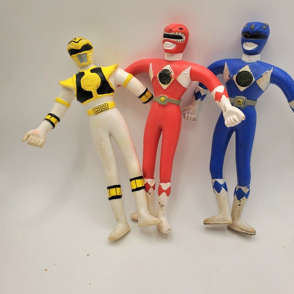Vintage Mighty Morphin Power Rangers bendable action figures